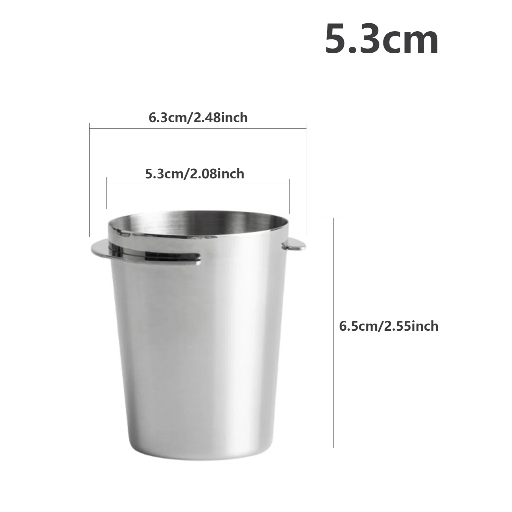 القهوة الجرعات كوب 51 مللي متر 53 مللي متر 58 مللي متر الفولاذ المقاوم للصدأ مسحوق القهوة المغذية اسبريسو الجرعات كوب الفضة الأسود مقهى باريستا أداة