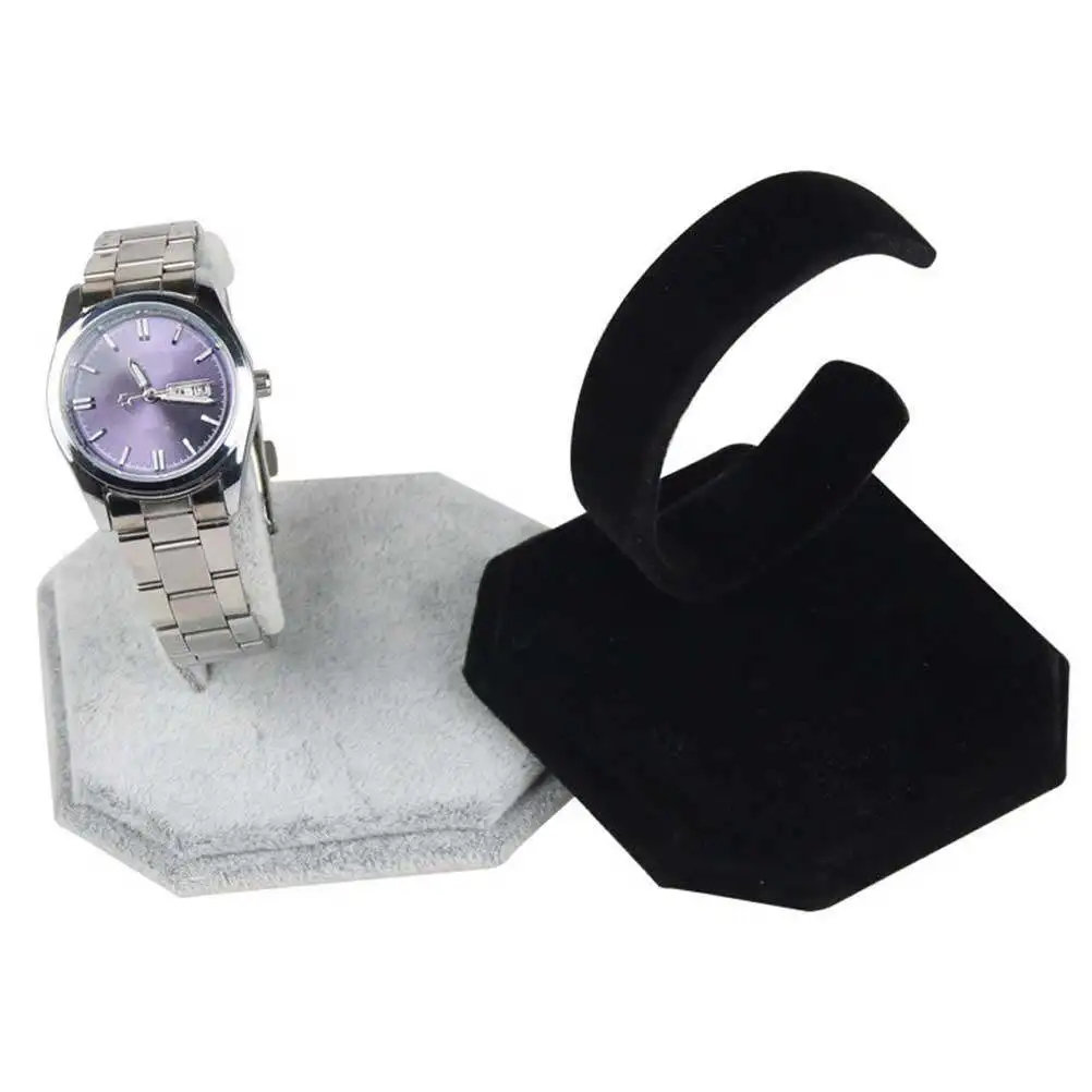 

3Pcs C Type Watch Display Rack Suede Wrapped Iron Bangle Holder Bracelet Stand Adjustable Photography Prop Dressing Table Decor