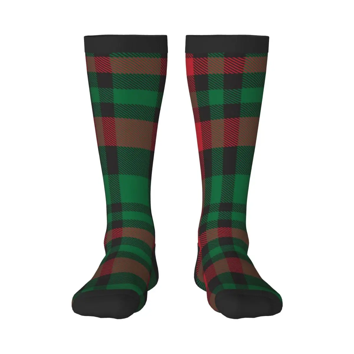 Over Knee Long Socks Christmas Plaid Checkered Tartan Pattern Thigh High Stockings Street Party Cosplay Hosiery