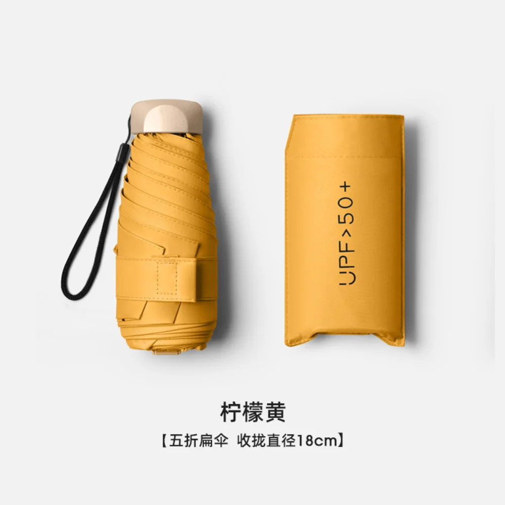 Mini Pocket Rain Umbrella Portable Travel Women Umbrella for Wind Proof Anti-Uv Protection Vinyl Small Sun Shade Umbrella