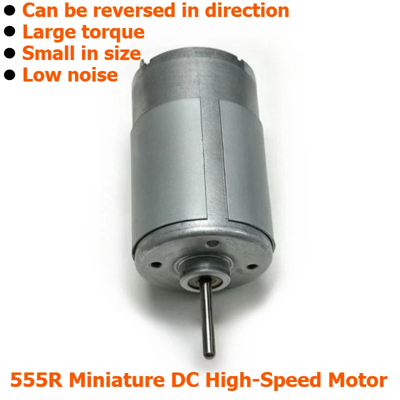 Motor de CC en miniatura de alta velocidad 555R, motor eléctrico reversible y de velocidad ajustable