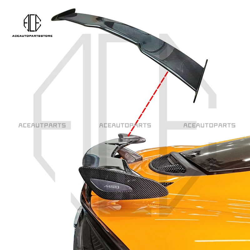 For McLaren 540C 570S 570GT Upgrade MSO Style Dry Carbon Fiber Rear Wing Winding