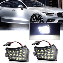 2Pcs 6000K LED Under Side Mirror Light Puddle Lamps For Jaguar XF X250 X260 XJ X350 X351 X358 XE X760 XK XKR OEM C2C37089 & 90
