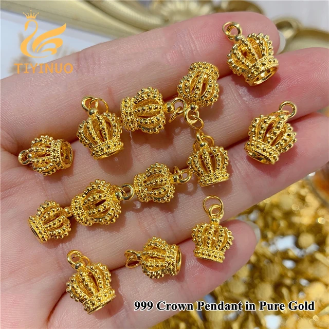 Gold crown pendant hot sale