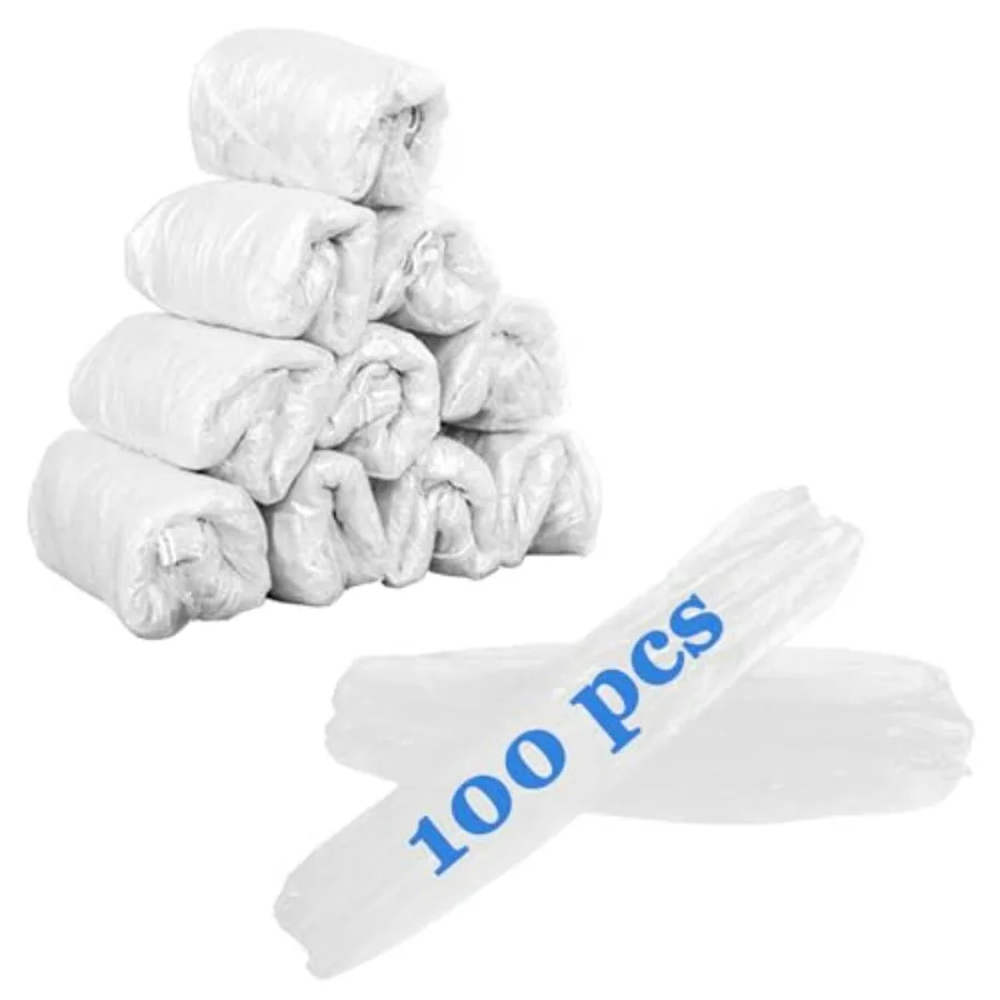 

Yzurbu Disposable Arm Sleeves, Plastic Waterproof Oversleeves Protector Covers with Elastic on Cuff