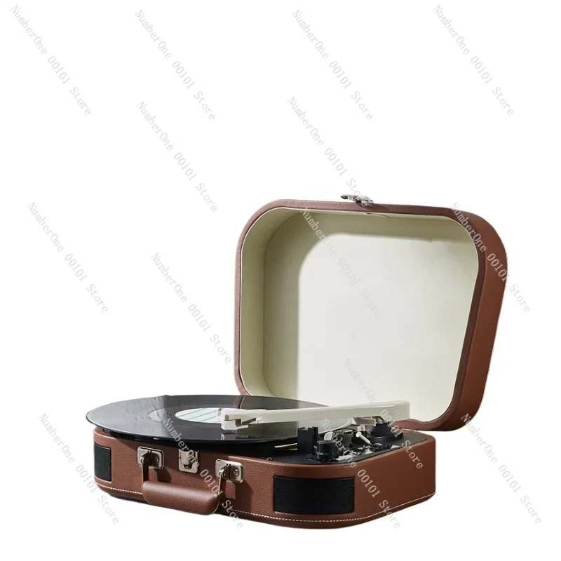 Bluetooth Vinyl Record Player Retro round Corner Phonograph LP Talking Machine Gift