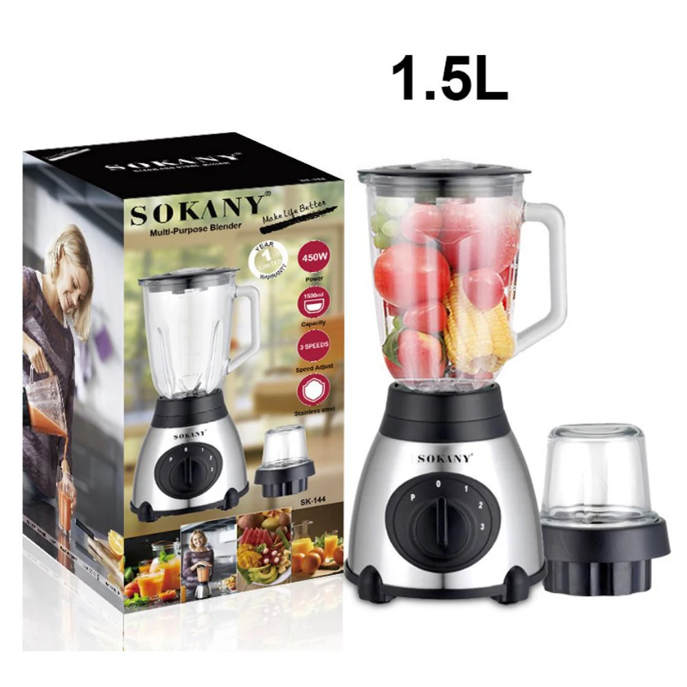 Sokany Plug-in Multifunctional Juicer, Blender, Easy To Operate And Clean, Large Capacity And Powerful 450W Motor