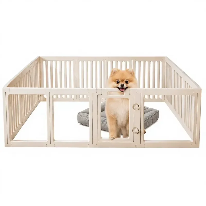 for Indoor Dog Crate Fence with Door Pet Safety Gate Barrier Durable High-Density Polyethylene Playpen for Small Dogs Puppies