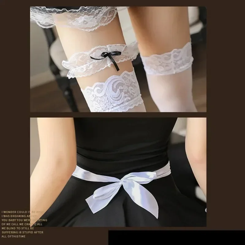 Erkek Seksi Sissy Artı Boyutu iç çamaşırı seti Adam Cosplay Hizmetçi Kıyafeti Dantel Askı Etek Roleplay Crossdresser Eşcinsel Fetiş Cosplay 18