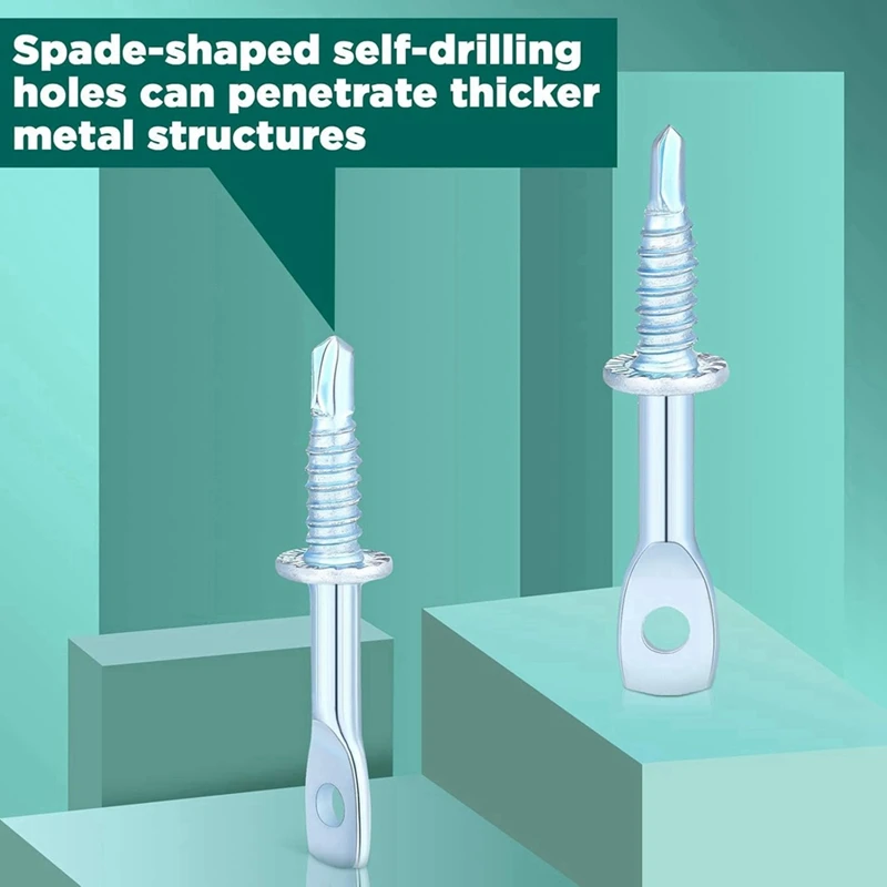 ABNO-100Pcs 2 بوصة تأخر العين الذاتي التنصت نقطة الحفر المسمار الزنك و 1 قطعة سائق 2-5/8 بوصة ، قوي العين تأخر المسمار الحفر الذاتي