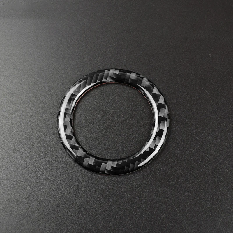 Decoração de anel de buraco de chave de ignição de fibra de carbono para Mercedes Benz W204 W212 W246 A/B/C/E Classe GLA CLA GLC SLK - Premium Anti-arranhões