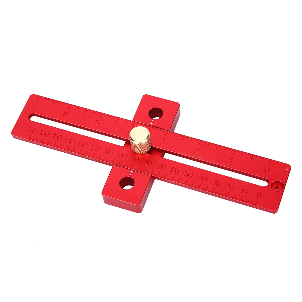 목공 미세 조정 스크라이브 미터 인치 알루미늄 합금 T 눈금자 스크라이빙 마킹 게이지 측정 도구 목공 도구