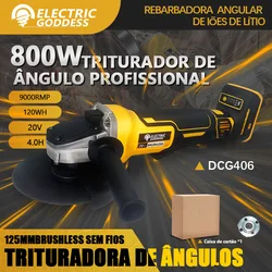 Deusa elétrica dcg406 125mm moedor de ângulo sem escova ferramentas esmerilhadeira esmerilhadeira elétrica para 20v bateria dewalt