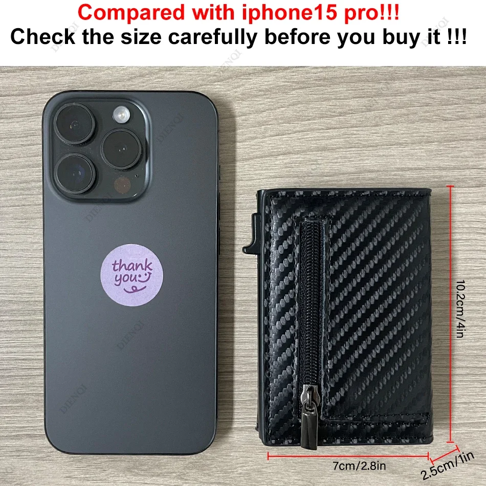 RFID-Geldbörse, Kreditkartenhalter, luxuriöser Business-ID-Kartenhalter, schlanke Pop-Up-Metall-Geldbörse, minimalistische Geldbörse, Smart-Geldtasche mit Reißverschluss – Detail 8