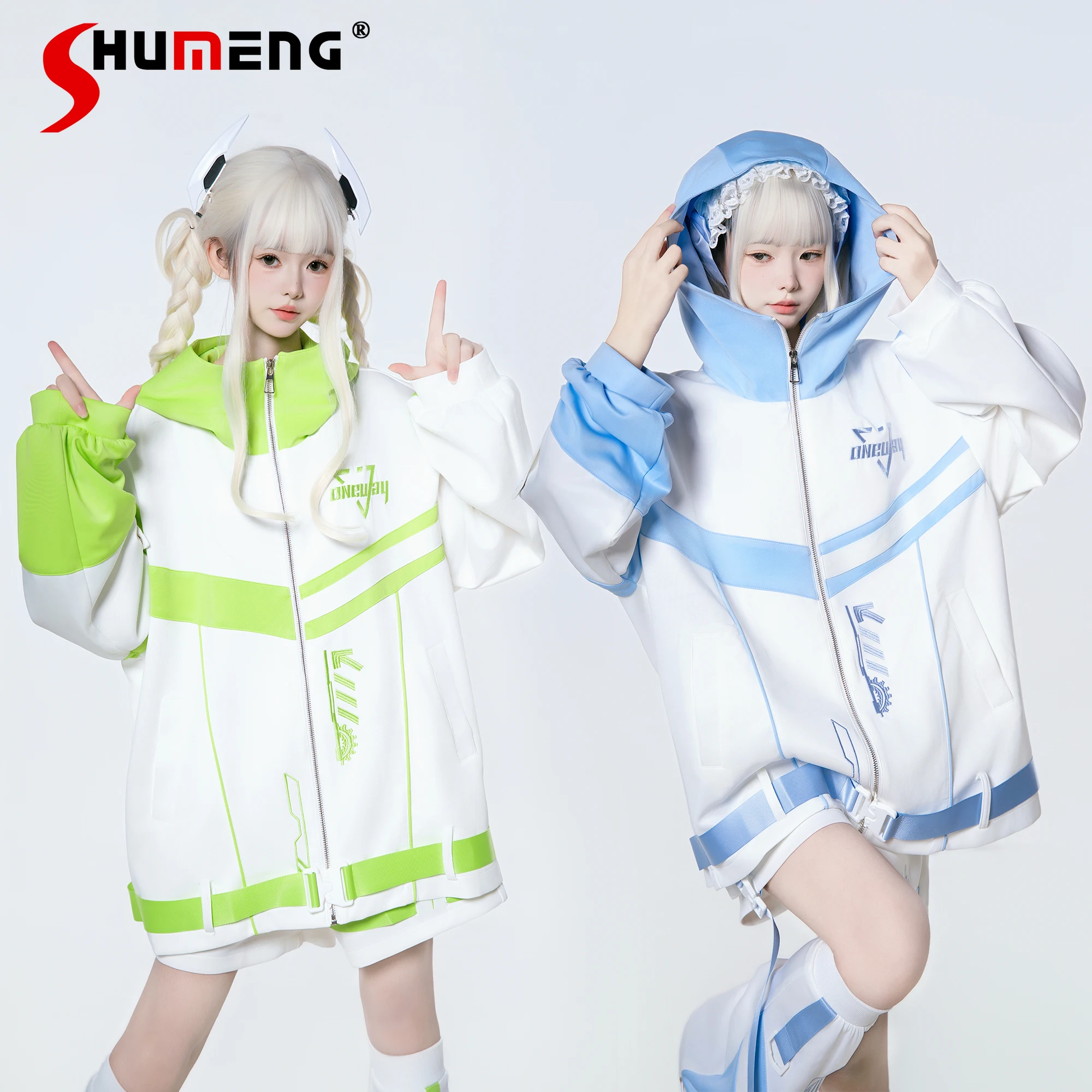 

Original Design Motorcycle Style Sportswear Autumn Winter New 2025 Girls Women Sweet Cool Loose Jacket Short Leg Warmer Set