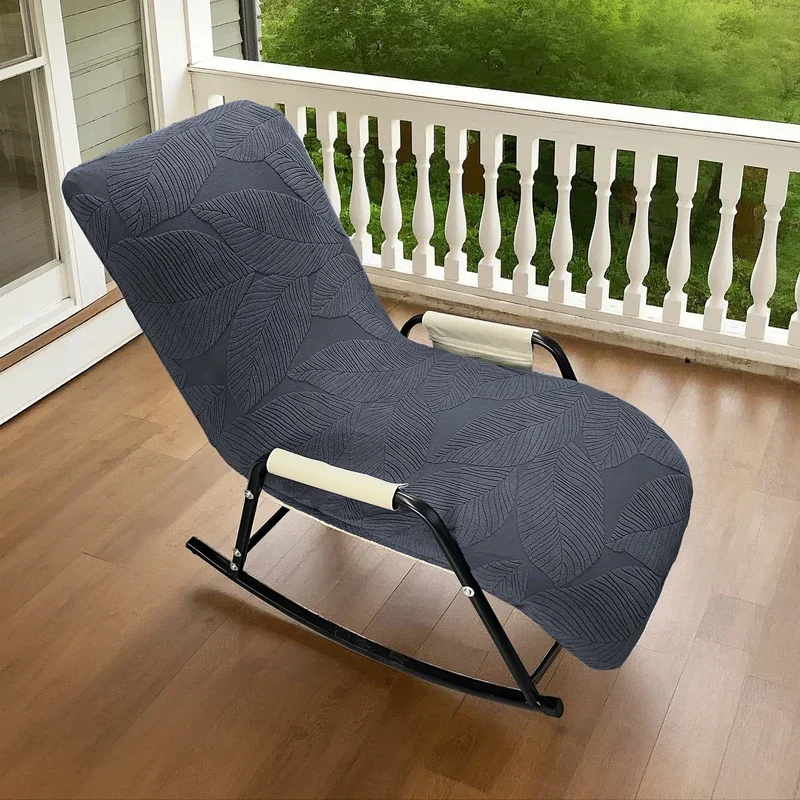 Elastic Jacquard Fleece Recliner Chair Cover Single Rocking Slipcover Chair Anti-dirty Protector for Living Room Balcony Bedroom