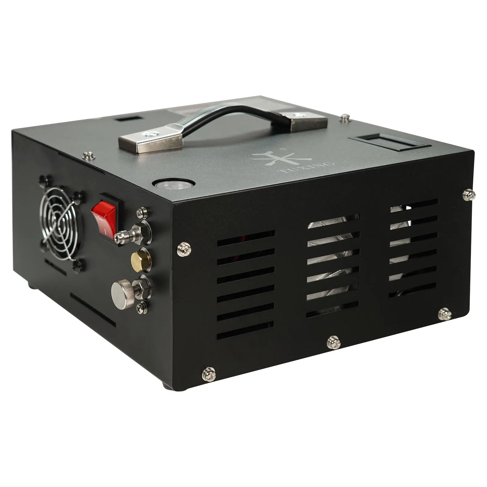 TUXING 4500Psi PCP Air Compressor Built-in Transformer High Pressure Electric Compressor with 12V Car power supply for Airgun