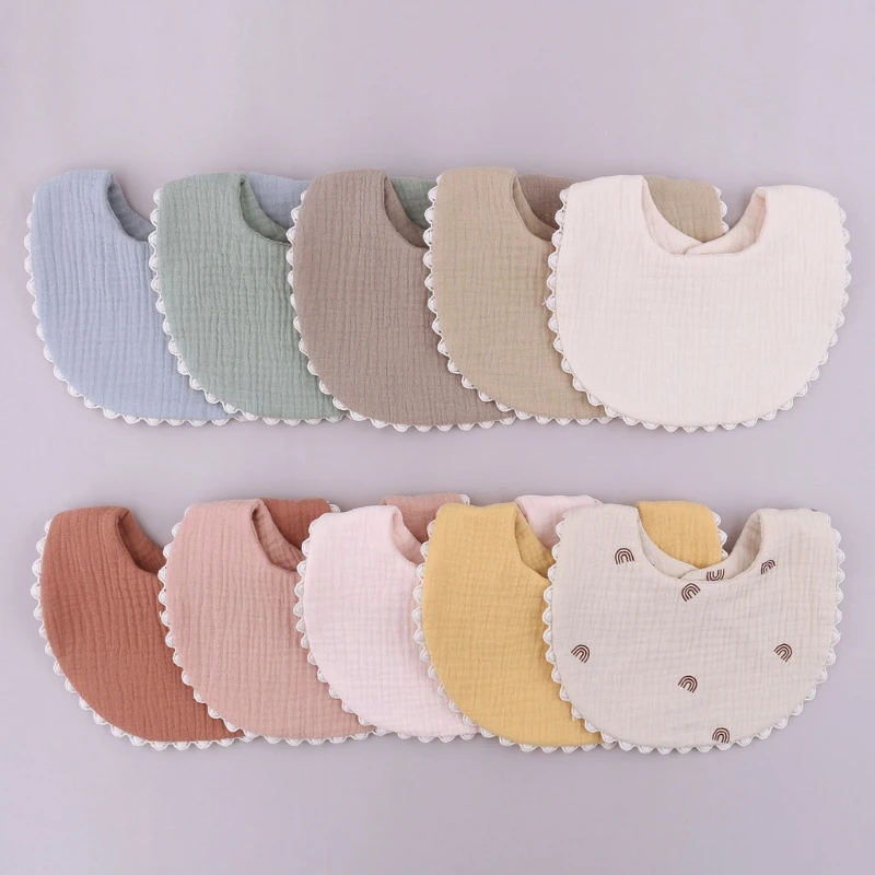 

Cotton Gause Baby Bibs Solid Color Absorbent Baby Tassel Bib Newborn Burp Cloths Bandana Scarf for Kids Baby Girls Feeding Item