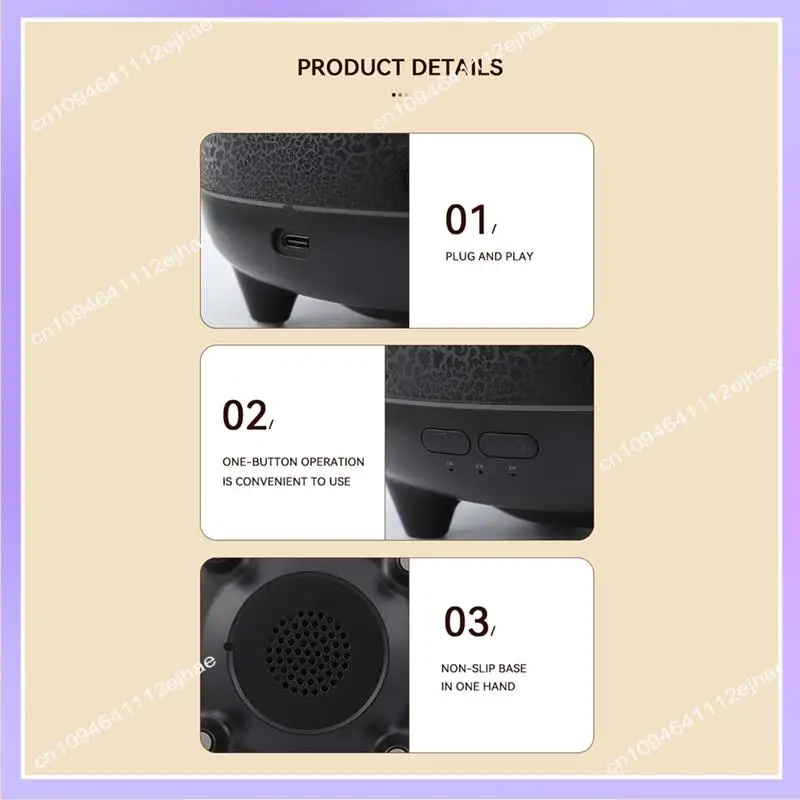 N83R Essential Oil Diffuser Volcano Fire Diffuser Humidifier Cool Mist Humidifier 7 Colors Light For Room Office A