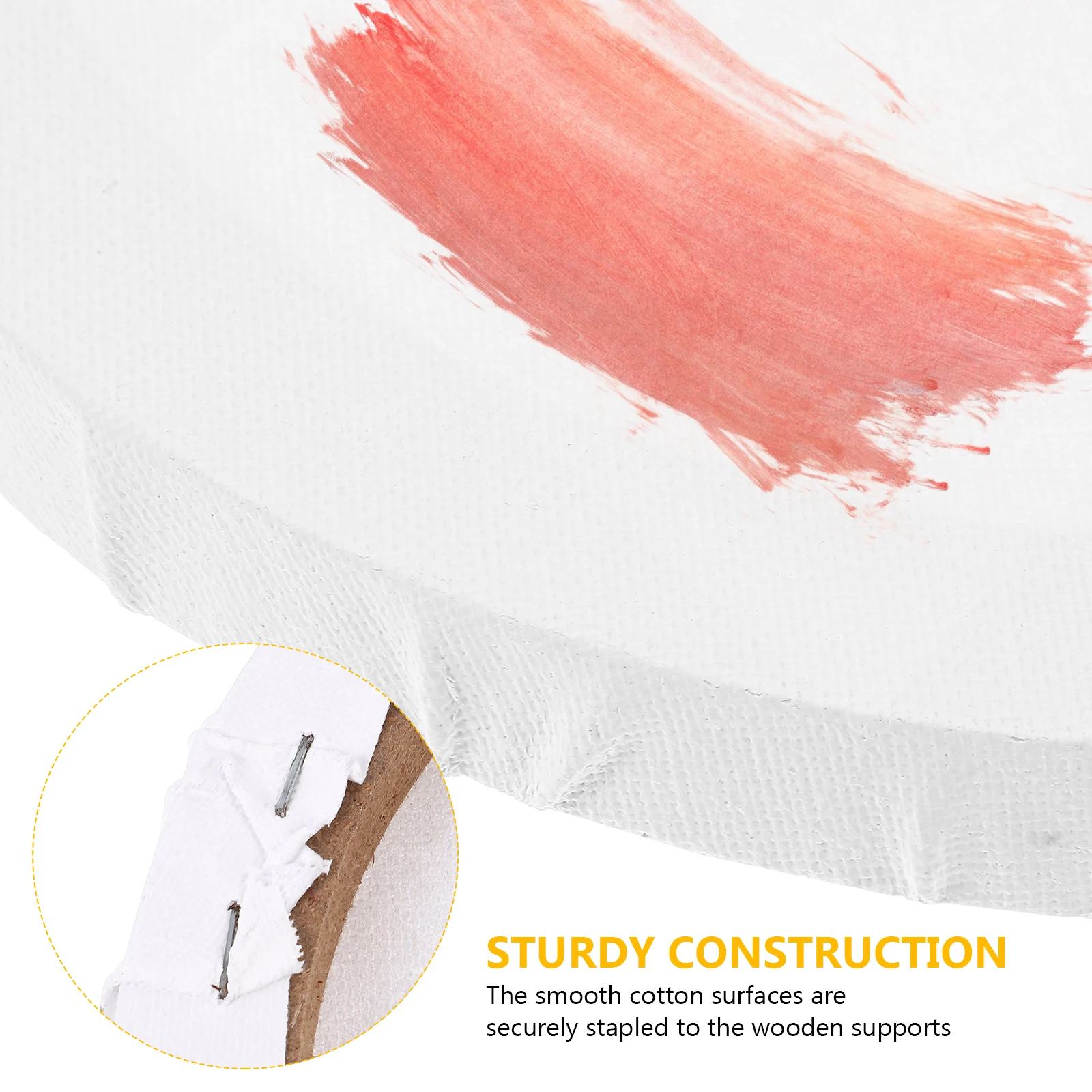 

3pcs 20X20cm Canvas Boards for Painting Durable Round Shape Oil Frame Panels Art DIY Supplies Creative Paint Tools