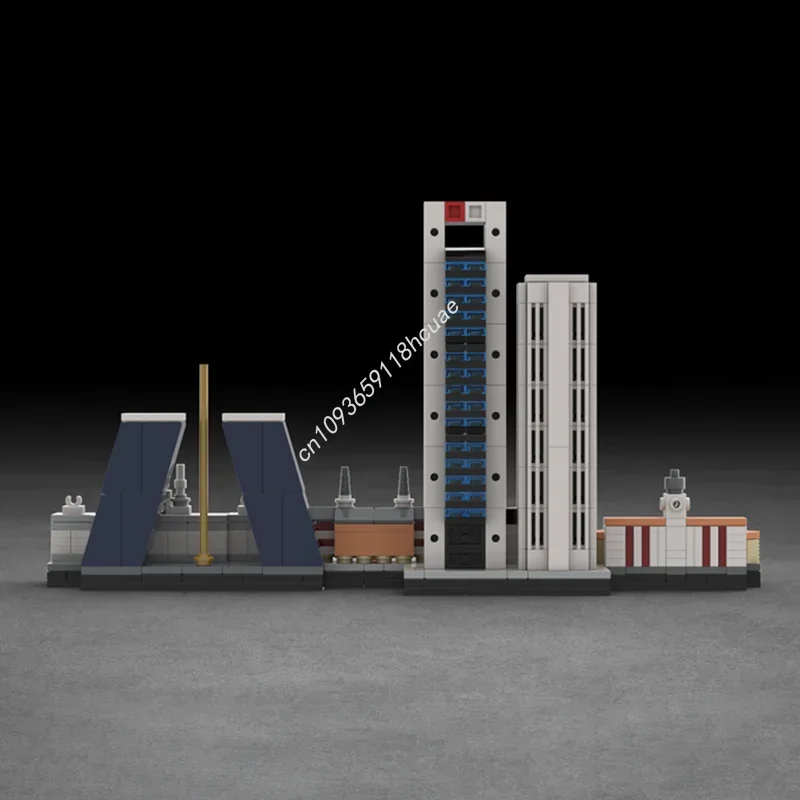 633 elementy MOC Madryt Skyline Architektura Model z Klocków Prezent na Boże Narodzenie Zabawki Edukacyjne dla Dzieci na Urodziny