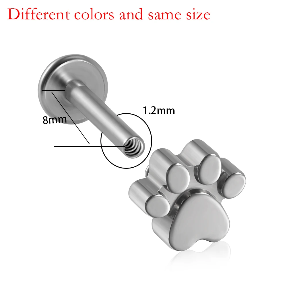 Steel Internal Thread Claw Ear Biculus Cartilage Piercing Five Marquis Ear Flap Earrings Female Punk Labret lip Piercing Jewelry