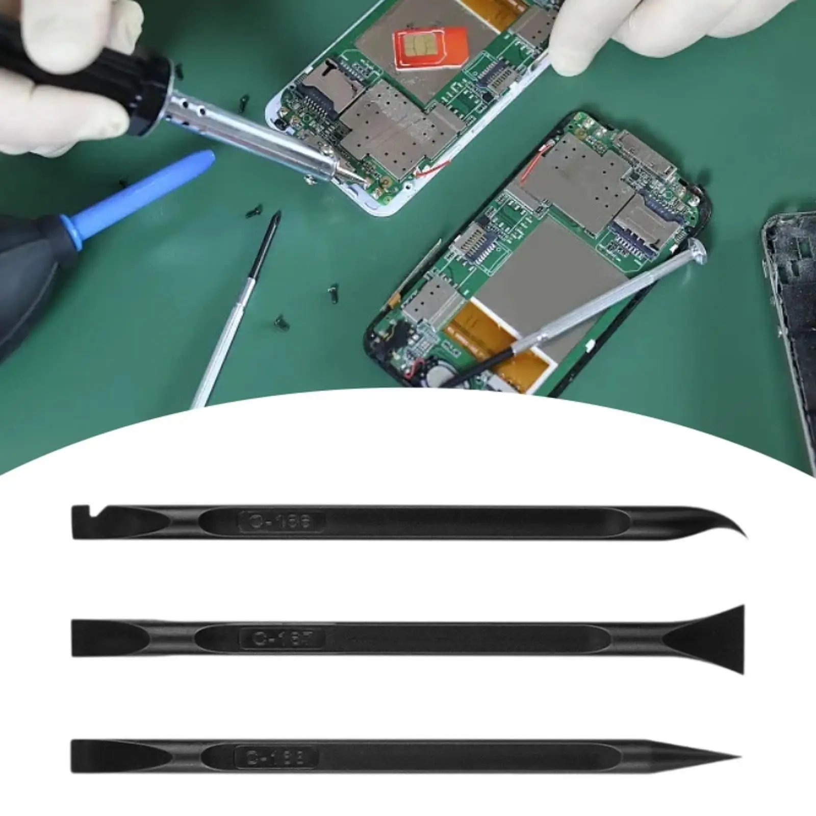 3x Phone Repair Tool Phone Disassemble Kit Powerful Lightweight Professional Accessories Black for Phones Electronic Products