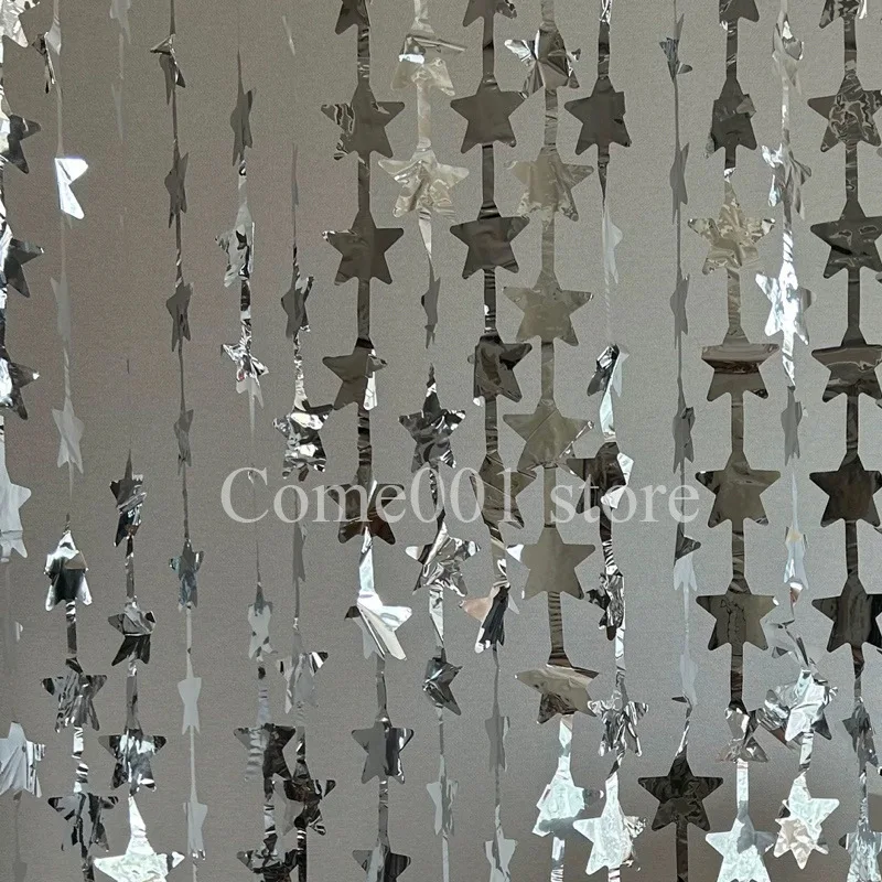 لافتات حفلات على شكل نجمة ذهبية وفضية على شكل قلب لعيد الميلاد السعيد معلقة على الحائط لتزيين حفلات استقبال المولود الجديد، مستلزمات دعائم الصور #3