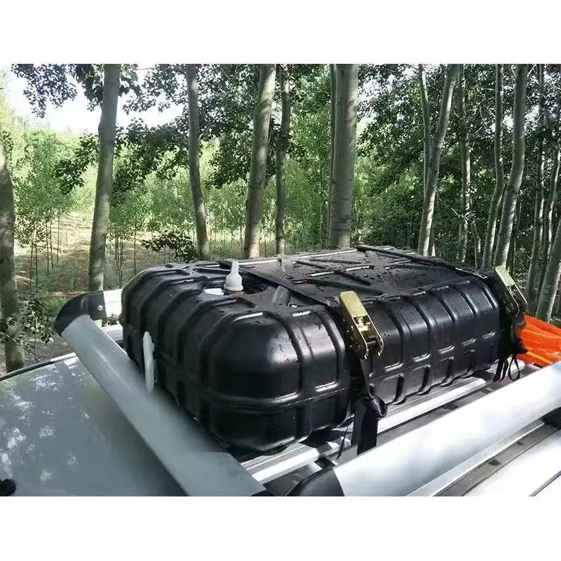 75L Car Travel Water Storage Tank Hand Wash Water Tank Black Off-road Truck RV Roof Flat Square Water Tank Thickened