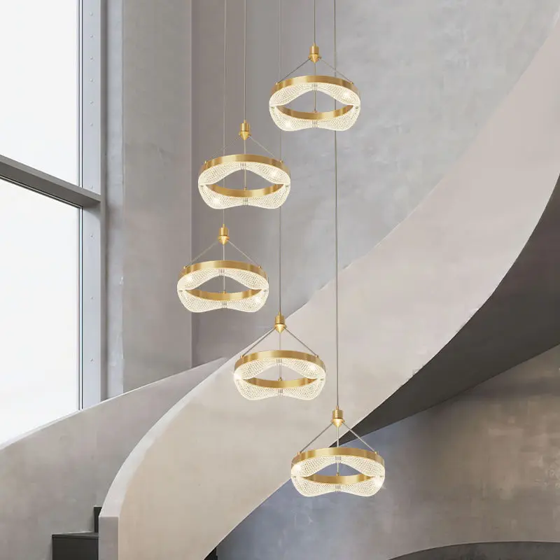 

Modern Luxury Beaute Pendant Lights Are Used for Staircase Villas Living Rooms Interior Designers Glossy Hanging Lighting