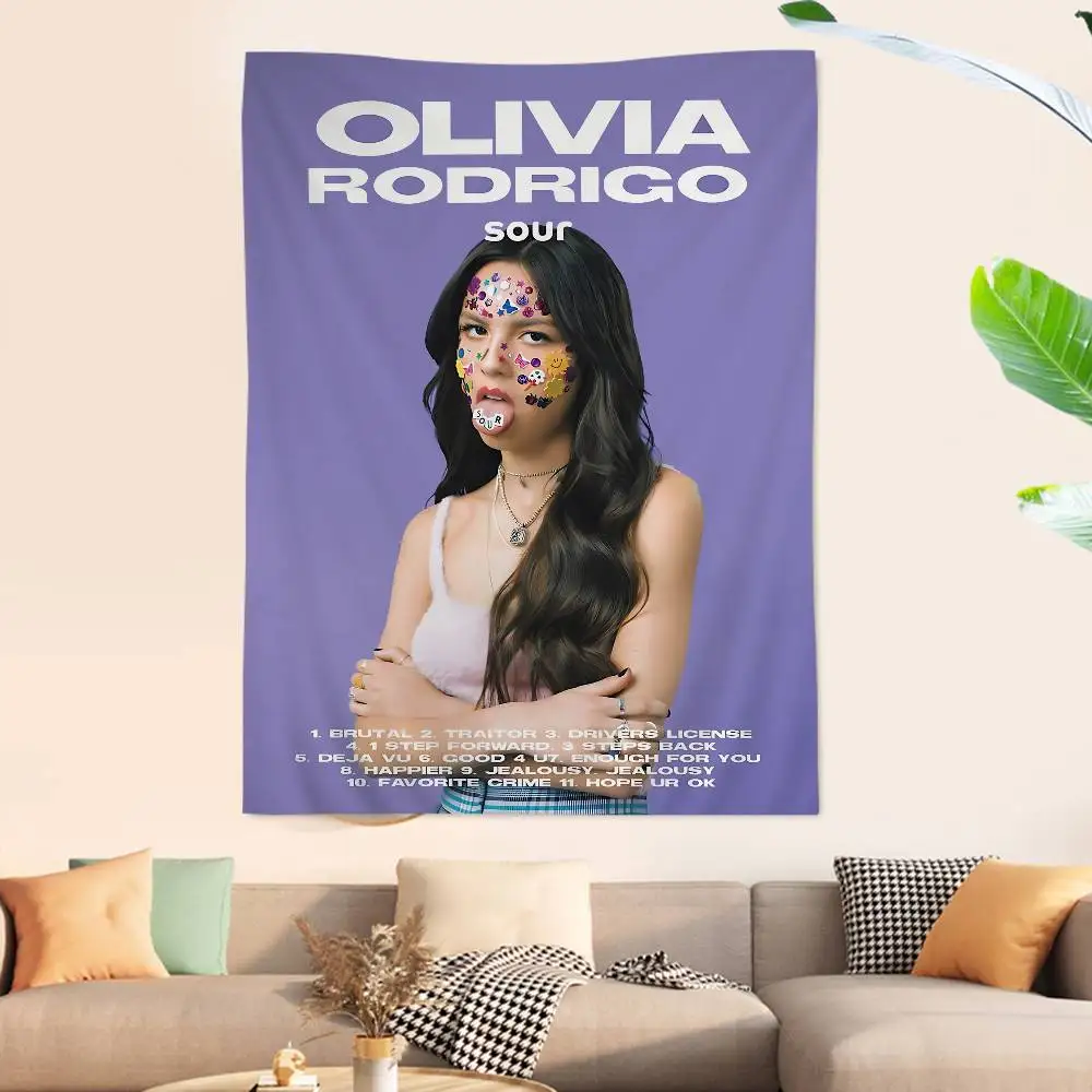 Singer O-Olivia Cool R-Rodrigo Anime Tapestry Hanging Tarot Hippie Wall Rugs Dorm Home Decor