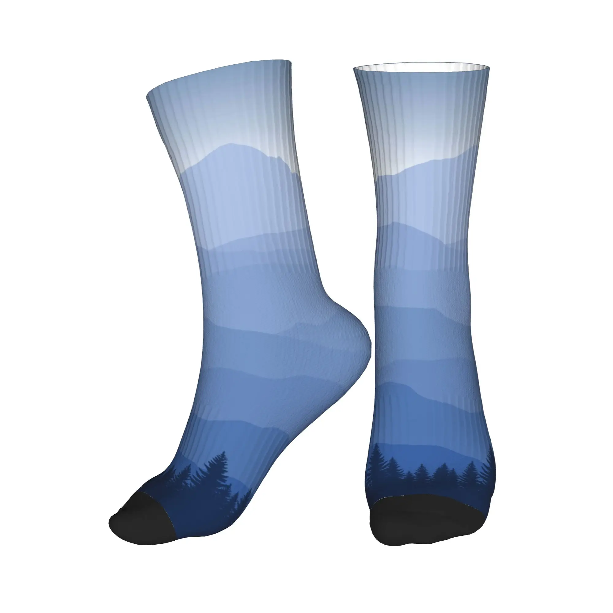 

Забавные мужские носки с изображением горных лесов и природных пейзажей, теплые дышащие носки унисекс с 3D-принтом