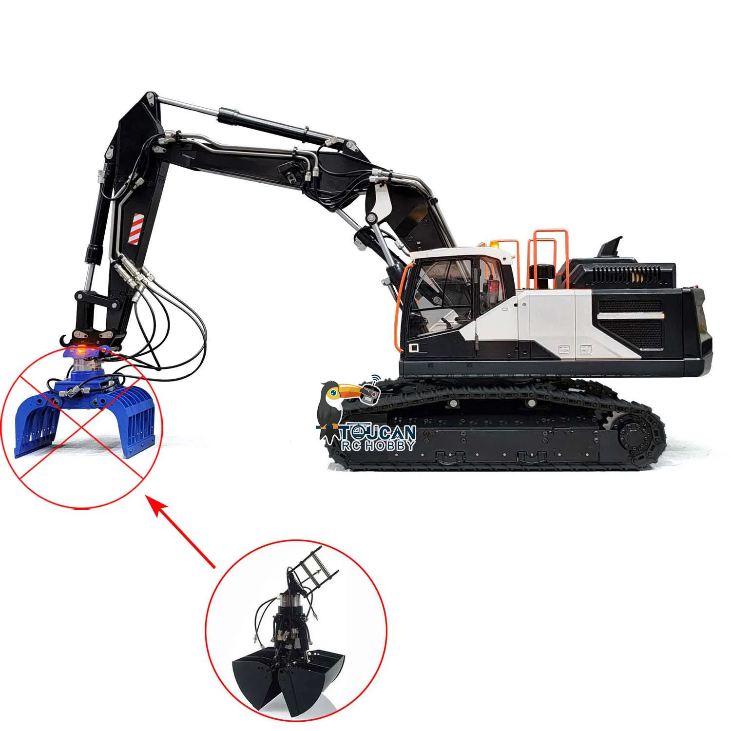 1/14 EC380 Ketten-RC-Hydraulikbagger, 3-armig, Metall, elektrische Funksteuerung, Bagger, fertiges LKW-Auto, Fahrzeug, Spielzeugmodell