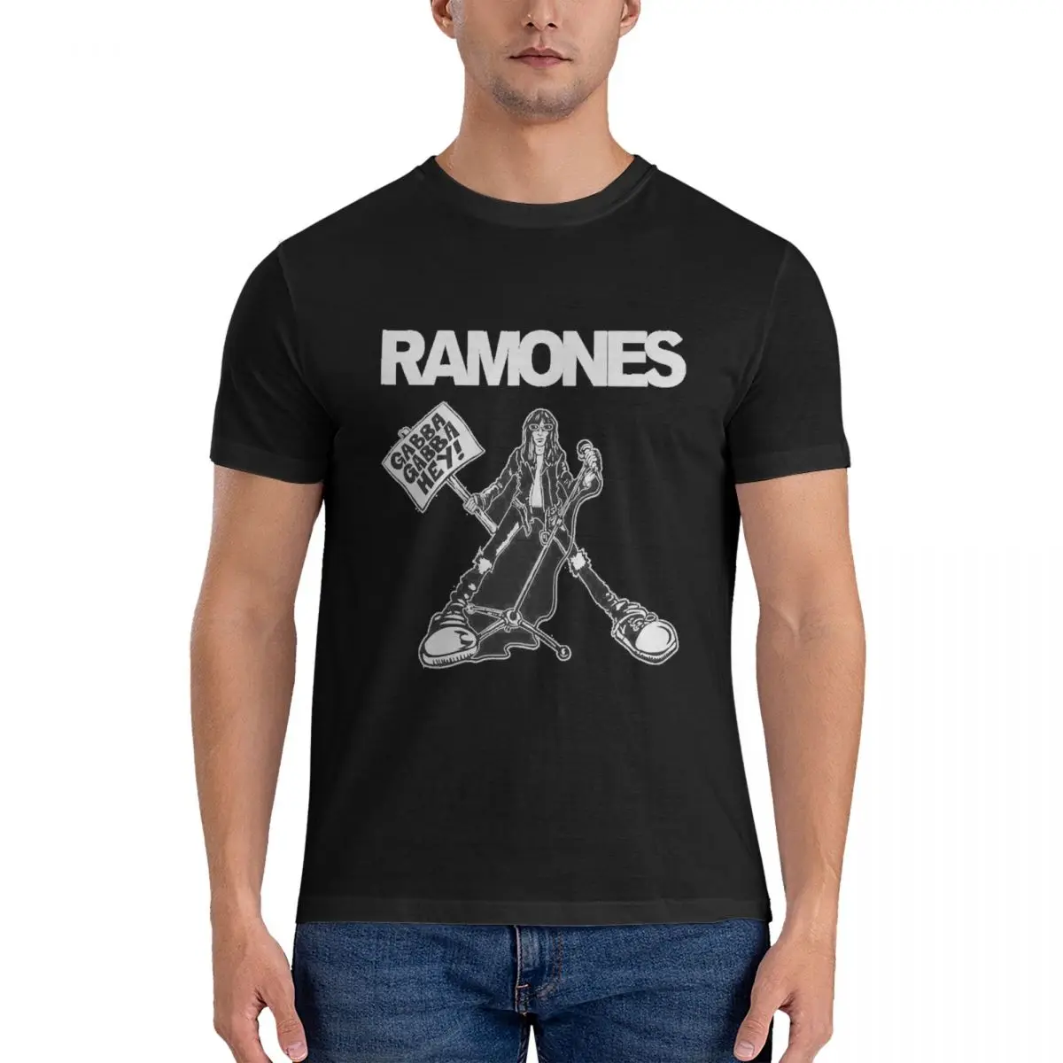 Men's Band R-ramones T Shirts Pure Cotton Tops Casual Short Sleeve Round Neck Tees 4XL 5XL T-Shirts official-website tops fugees