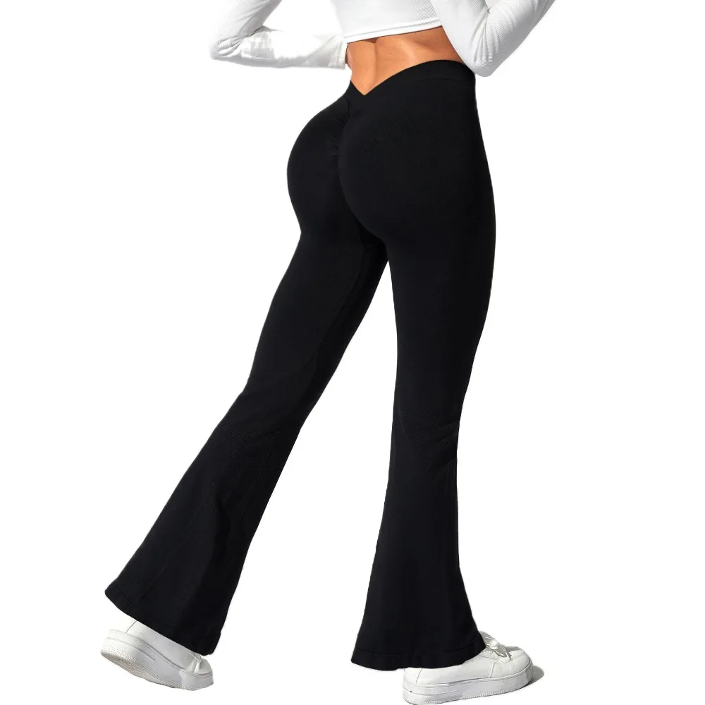 

V-Waist Yoga Sports Pants High Waist Hip-lifting Sports Fitness Leggings Elastic Breathable Yoga Seamless Leggings Girls