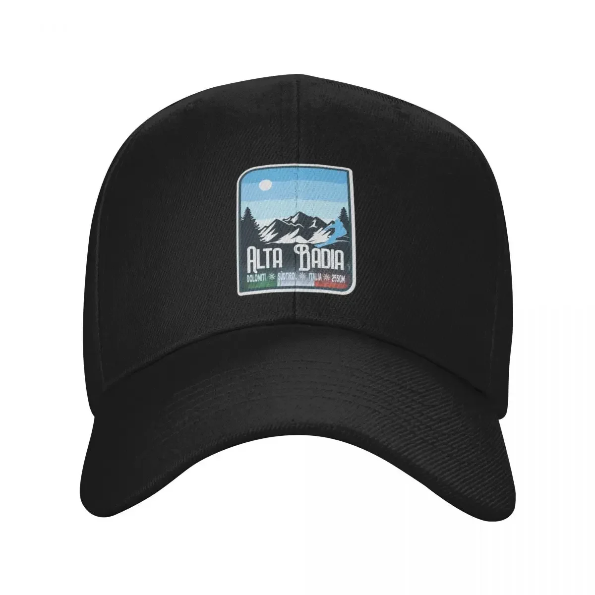 

Alta Badia Italy Italia Ski Skiing Sticker T-Shirt 01 Baseball Cap beach hat Mountaineering Mens Caps Women's