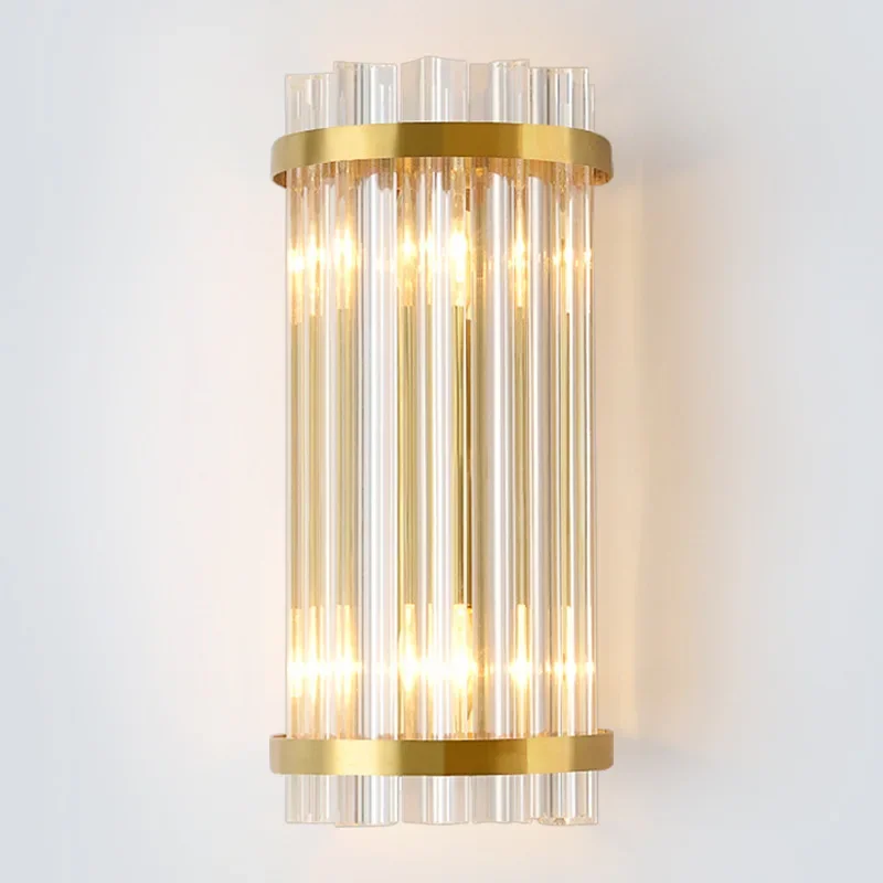 Moderní zlato broušené sklo zeď světel u postele pro ložnice žití pokoj domácí dekorace osvětlení LED val koupelna halové lampa příslušenství