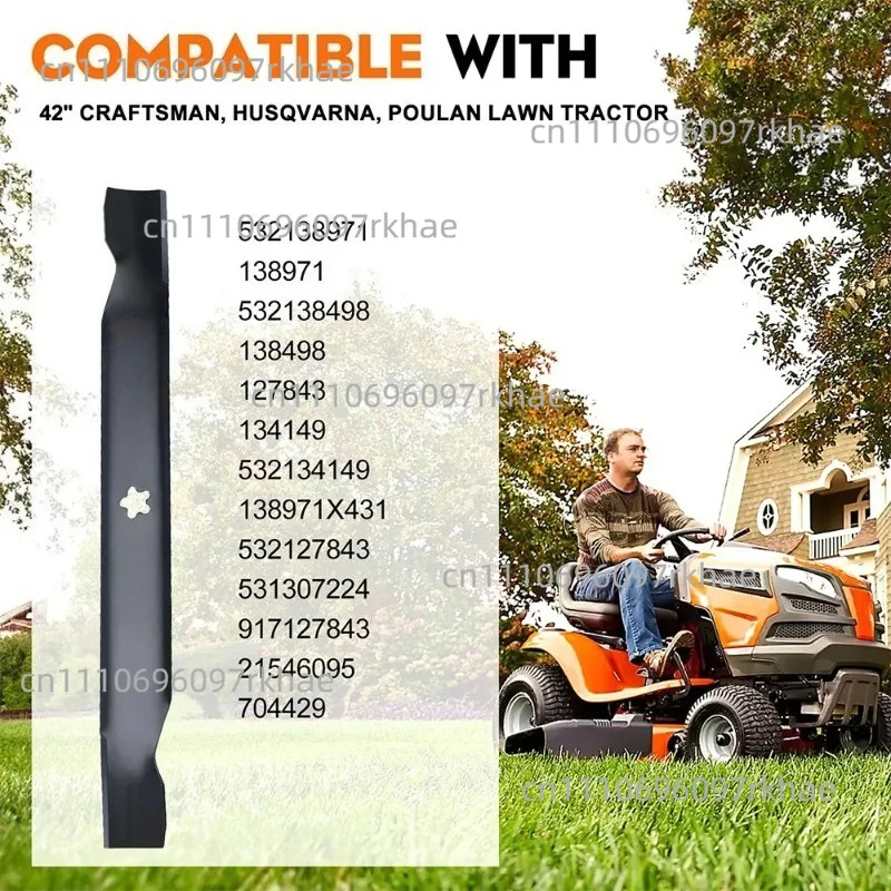 2 Cuchillas de Repuesto 138971 para Cortacésped Craftsman LT1000 LT2000 de 42 Pulgadas, Tractor Cortacésped Poulan Pro Husqvarna de 42''