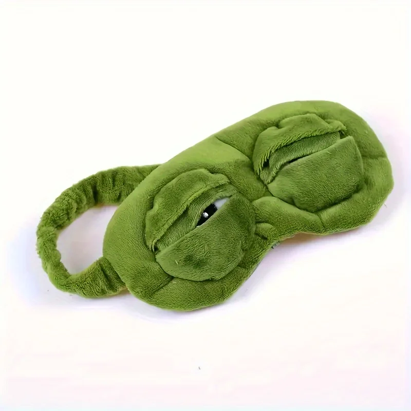 1 green frog sleep eye mask, adjustable, soft and comfortable, suitable for both men and women, helps with sleep