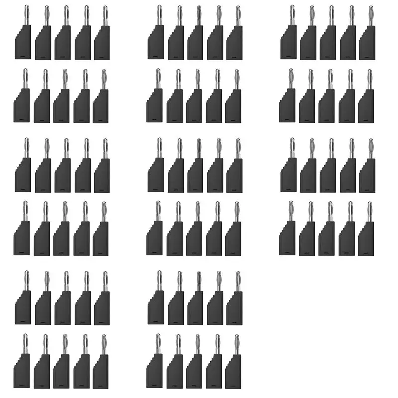 

【SLEEK 】80Pcs Connector Plug J.10054 4Mm Stackable Plug Banana Plug Face Connector Wire Multi-Function Plugs,Black