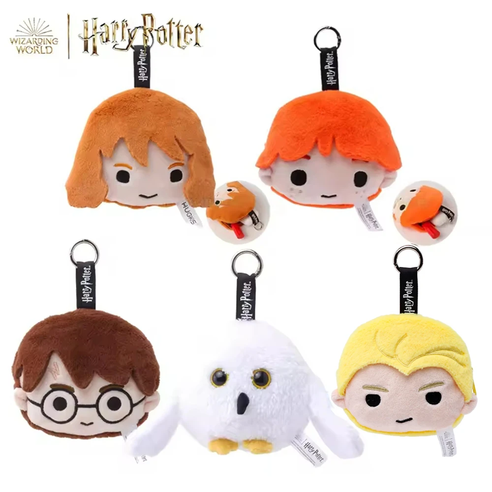 Genuine 12cm Harry Potter Hermione Ron Weasley Plush Storage Bag Cute Hanging Plushie Wallte Purse Coin Bags Fans Gifts