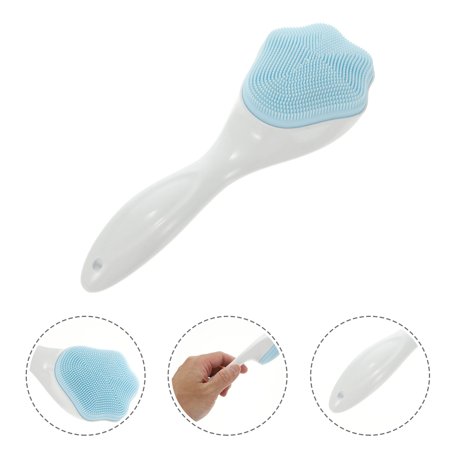 Brosse faciale en Silicone, outil de nettoyage, Gel bleu Long H pour le nettoyage en profondeur, épurateur Facial, élimination des points noirs