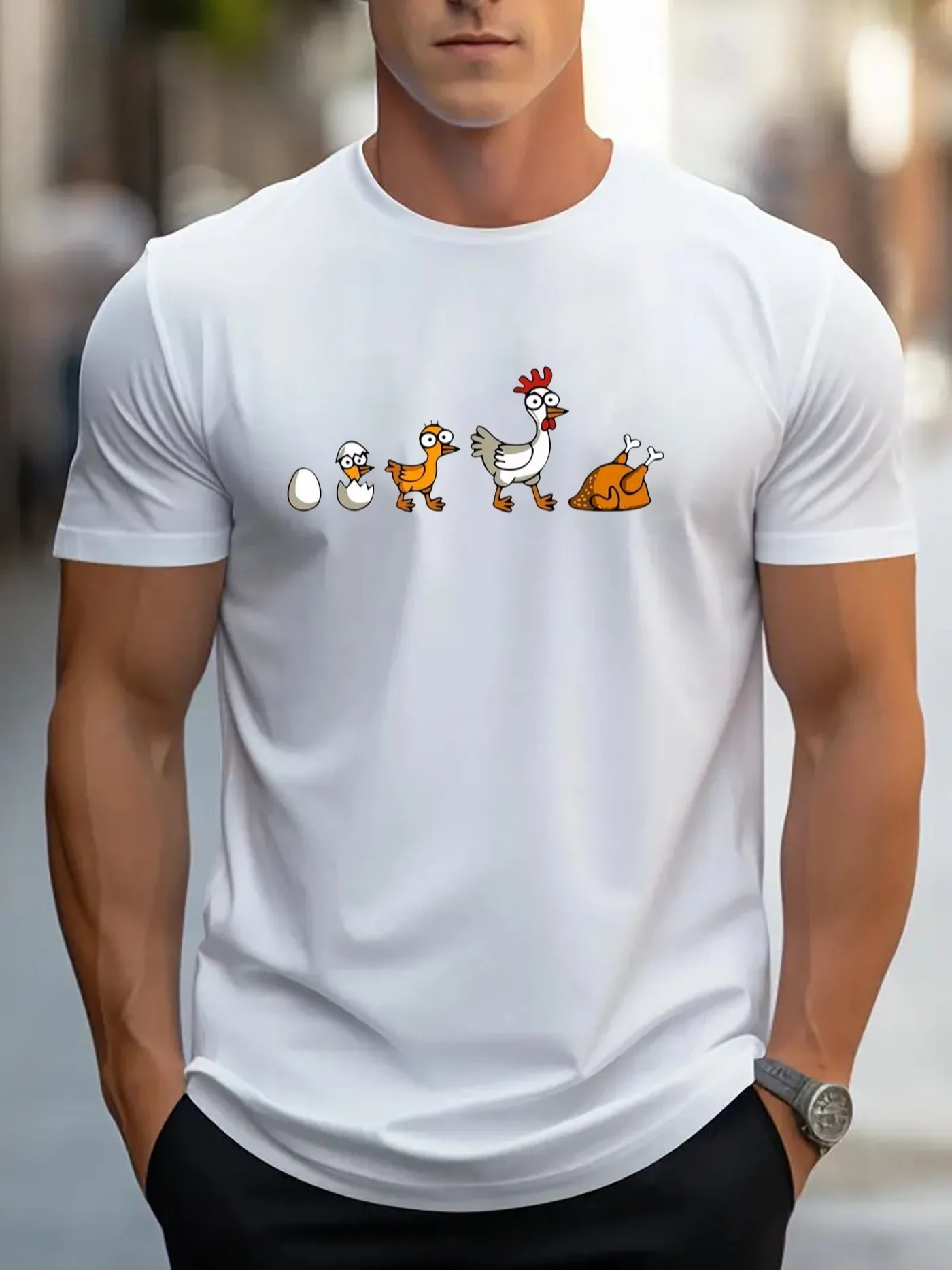 Men Casual Short Sleeve Tee 1 Pcs 100% Heavy Cotton - Comfortable Crew Neck, Soft Adorable Tees Tops