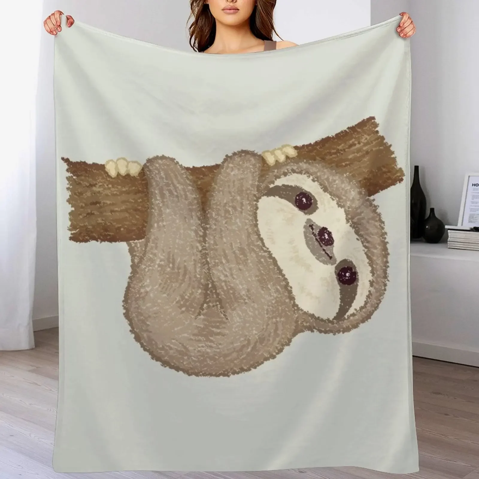 

Sloth on the tree Throw Blanket Camping Fashion Sofas Summer manga Blankets