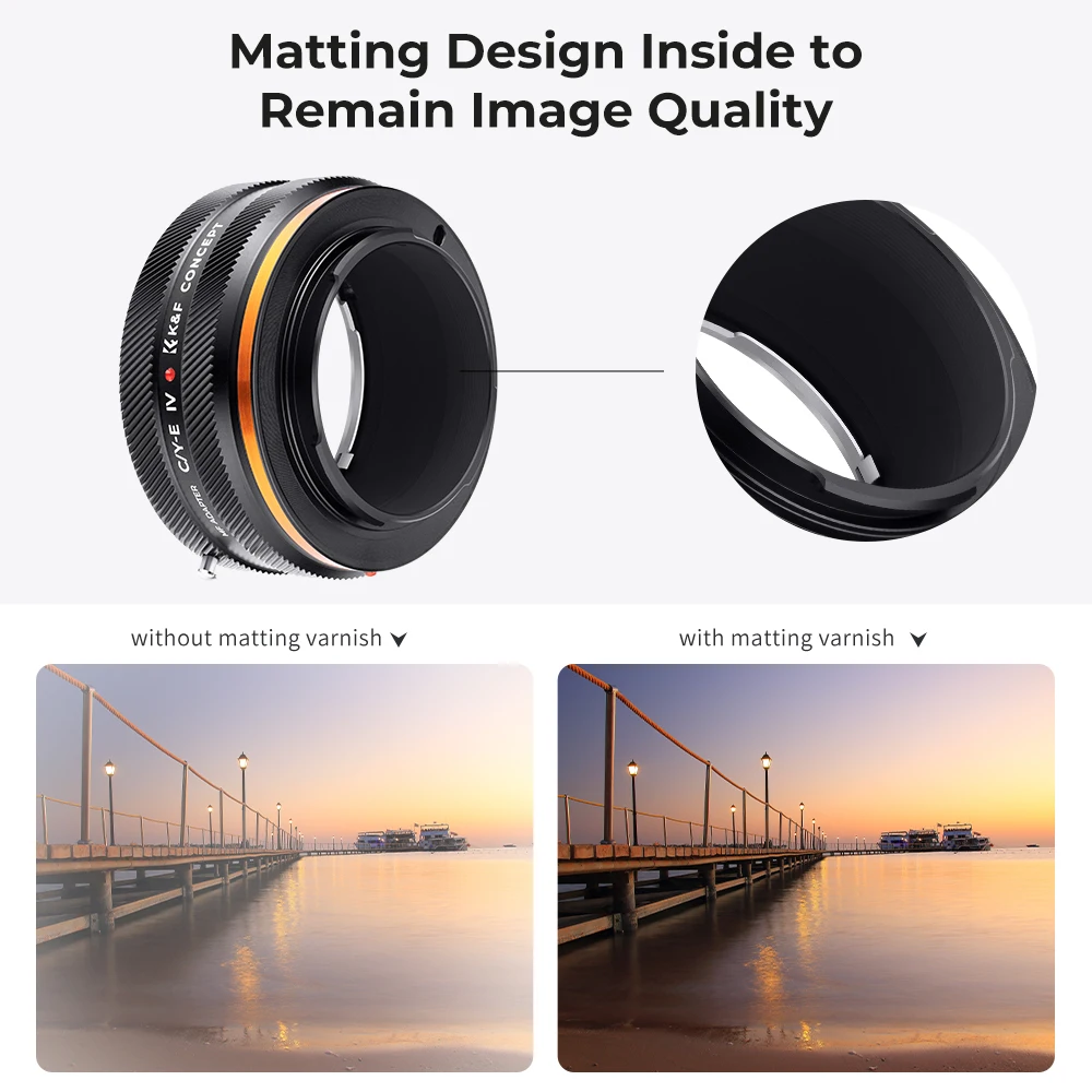 K&F Concept C/Y-E IV PRO Lens Mount Adapter for C/Y (Contax/Yashica) SLR Lens Mount to Sony E Camera Body Adapter Ring