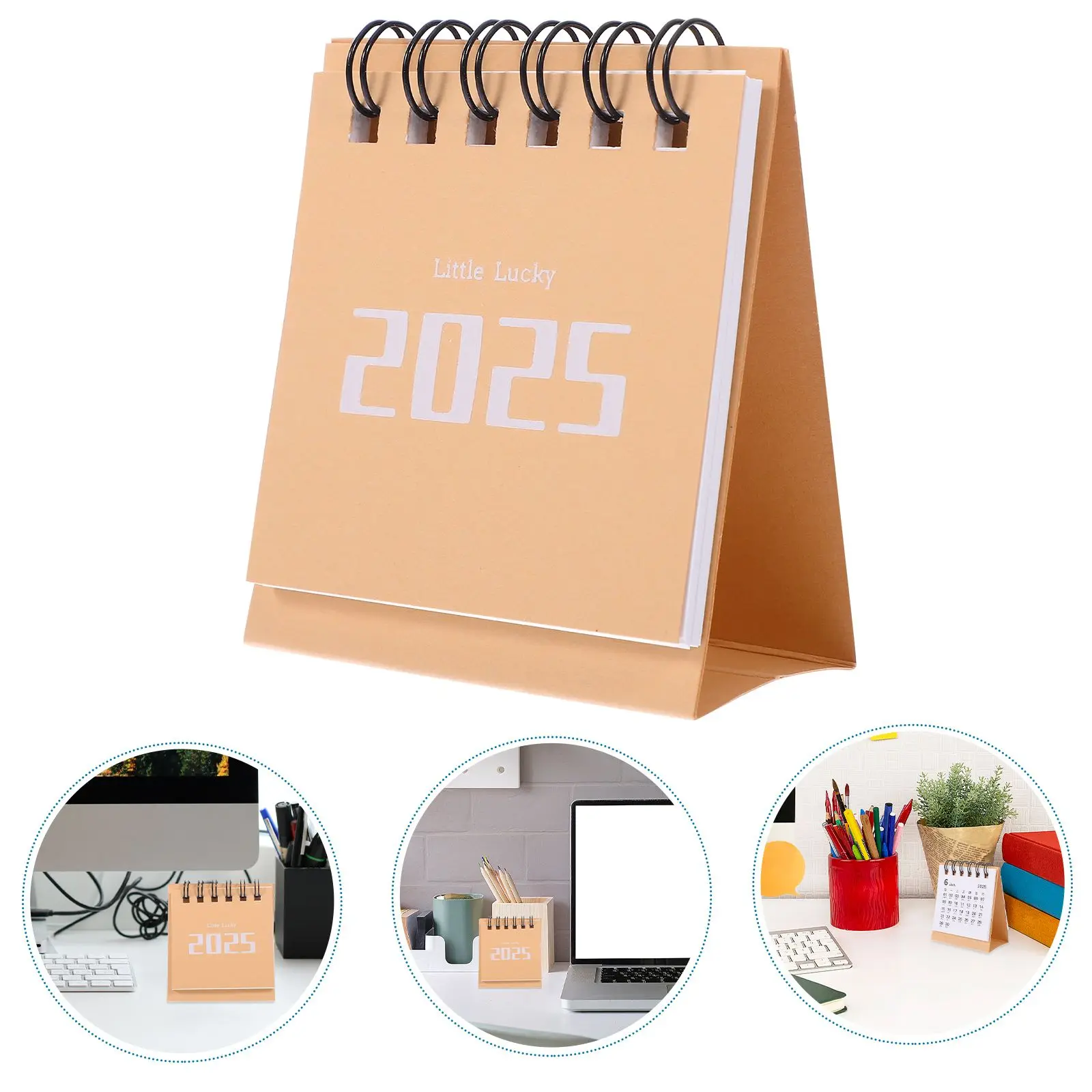 Mini Desk Calendar 2025 Daily Planner 2024 2025 Small Standing Adorable Calendars Table Ornaments Modern Office Decor Tiny Flip