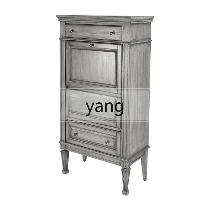 

LMM New Classical Chest of Drawer Chest of Drawers Light Luxury High Grade Gray Modern Solid Wood Storage Sideboard Cabinet
