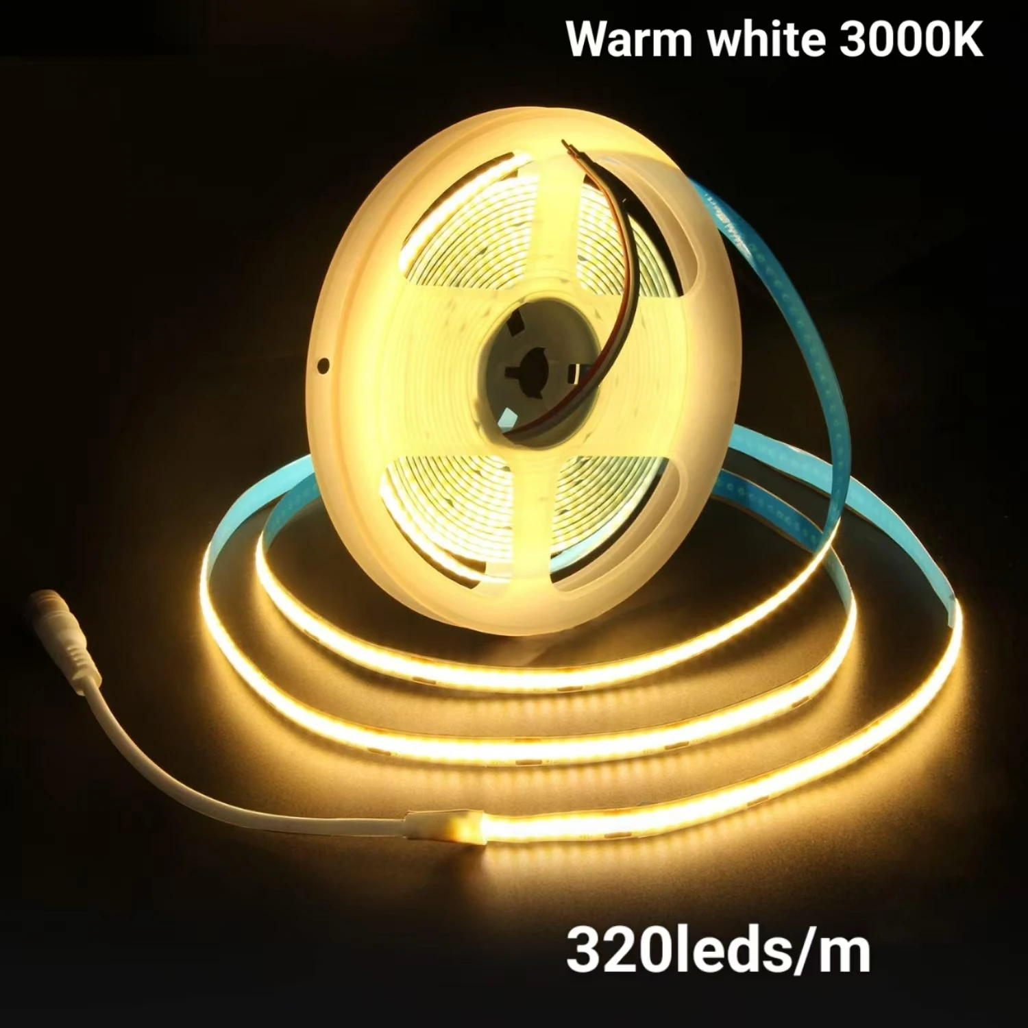 

Широкополосный разъем постоянного тока 12 В 8 мм, 1 рулон/2 рулона, 12 В, самоклеящаяся гибкая светодиодная лента низкого напряжения, 320 светодиодов/м, 16, 4 фута (5 м) в рулоне теплый белый свет 3000K Cob Light Strip, используется для спальни, кухни, го