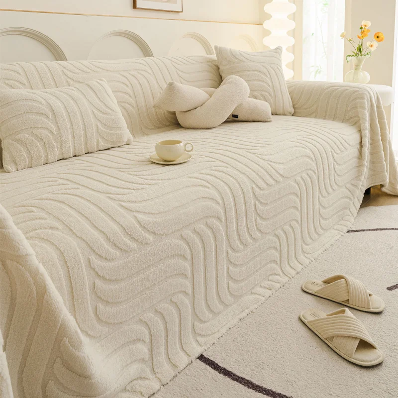 Modern Style Sofa Cover 2025 New Thick Plush Shu Velveteen Throw Blanket for Autumn Winter Non-slip Couch Protector