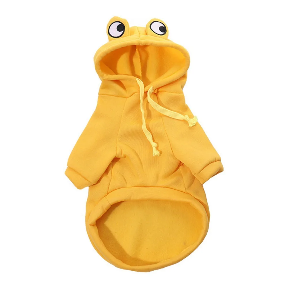 

Multiple Sizes Warm Pet Hooded Sweatshirt Soft Cute Frog Shape Dog Coats Cartoon Breathable Pet Clothes Small Dogs